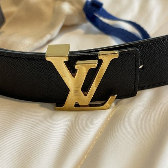 AUTHENTIC LOUIS VUITTON LV INITIALES 30mm REVERSIBLE BELT BLACK With Box! - Picture 1 of 4